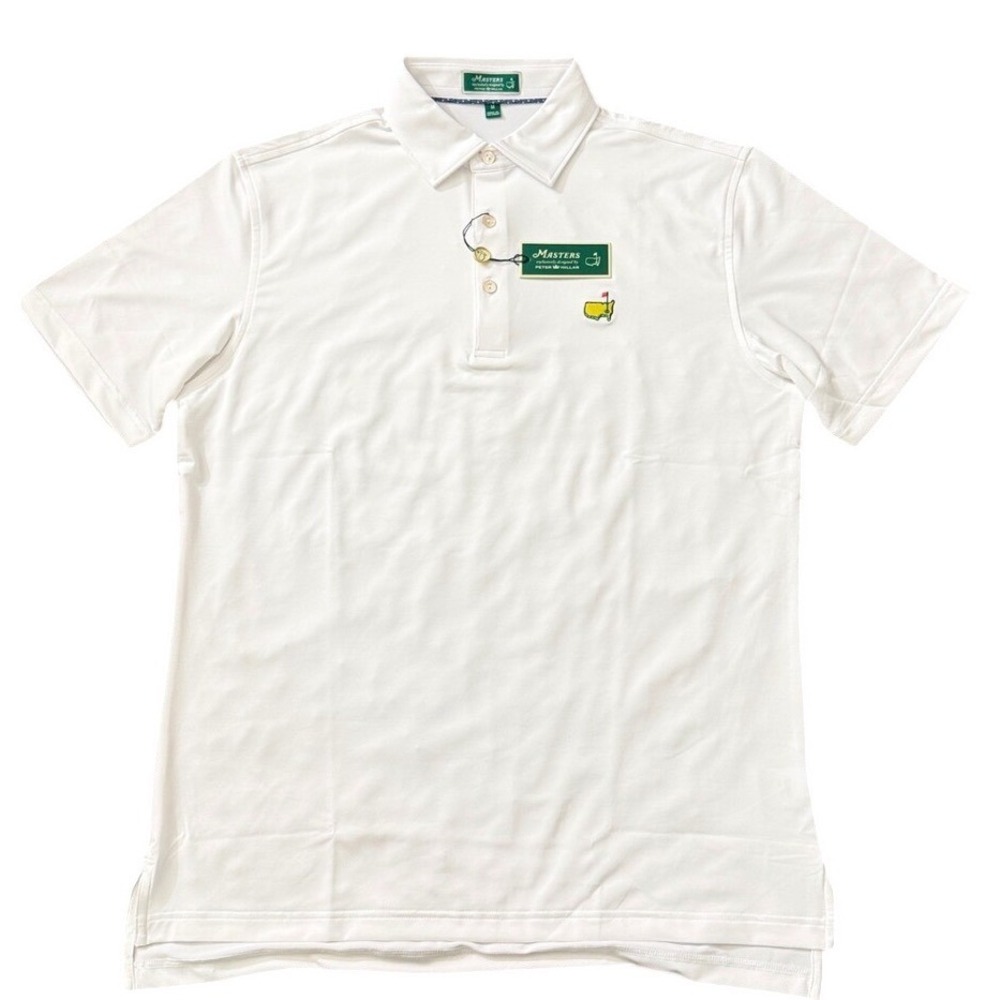 2026 Masters Peter Millar Men's Golf Polo Augusta National White Shirt Medium